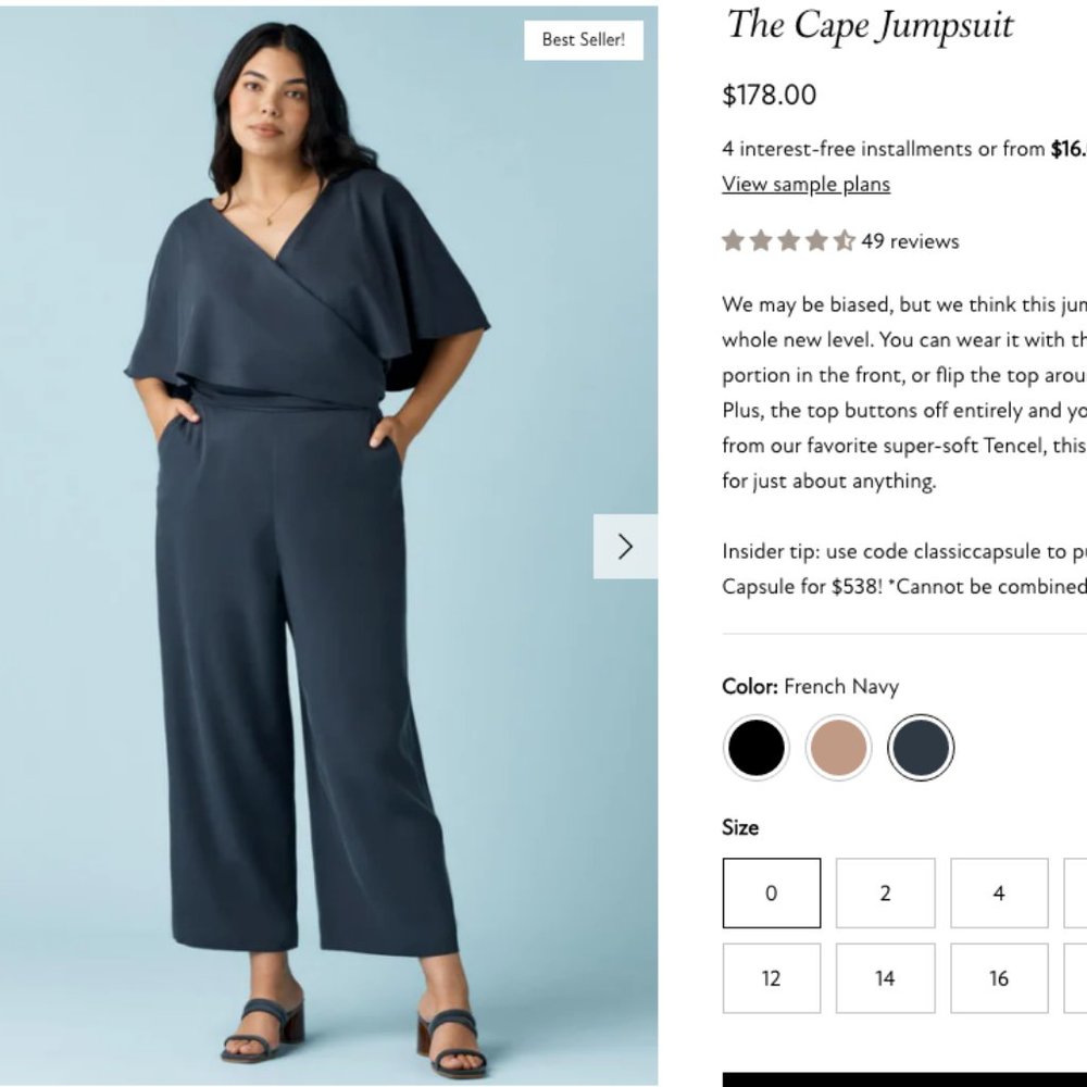 Vetta The Cape Jumpsuit Navy Gem